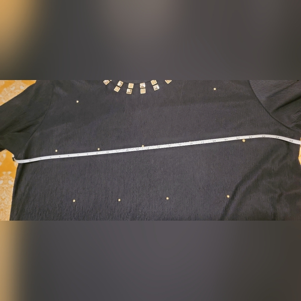 Vintage Bobbie Brooks Plus Size 22 Black Long Sleeve Top With Gorgeous Details - Picture 5 of 8